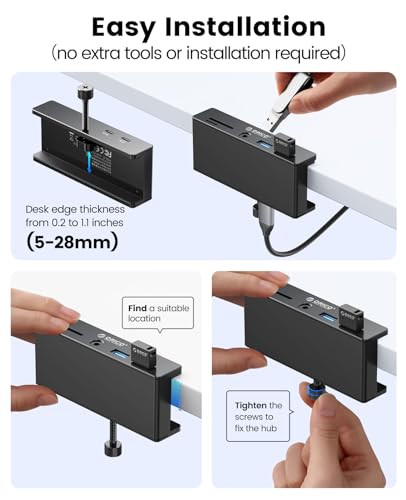 Hub USB 3.0, Hub USB a pinza con lettore di schede SD/TF, Splitter USB con 2 porte USB-A 3.0, audio da 3,5 mm, 5 Gbps, collegamento alimentazione 5V, per monitor, desktop - Hub USB - Immagine 7