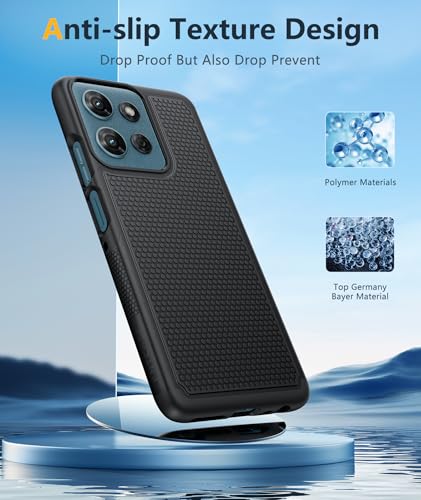 FNTCASE for Moto G 2026/2025 Case: Moto G Play 2026/Moto G Power 2025 Case Dual Layer Military Protective Heavy Duty Cell Phone Cover with Screen Protector Shockproof Rugged Non Slip Textured (Black) - Thumbnail 5
