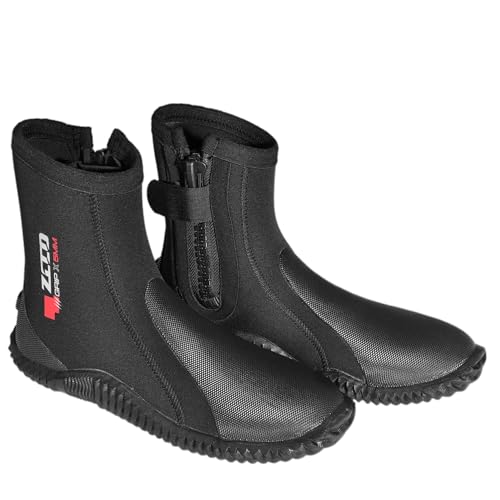 ZCCO Neopren-Tauchstiefel 5mm - rutschfeste Gummisohle für Tauch- und Schnorchelausflüge - Schwarz, ideal für Wassersportaktivitäten. (DE/NL/SE/PL, Alphanumerisch, S, Regular, Regular, Grau)