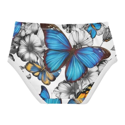 Flower Girls Underwear Toddlers 2t Cotton Little Girl Panties Vibrant Butterflys Blue Briefs Underpants2