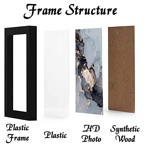 Omaigar 16X24 Picture Frame Set Of 5, Black Poster Frames For 16 By 24 Poster Photo Canvas Certificate, High Transparent Acrylic Frame On Wall Desktop Horizontal Vertical 16 X 24 #TOP1
