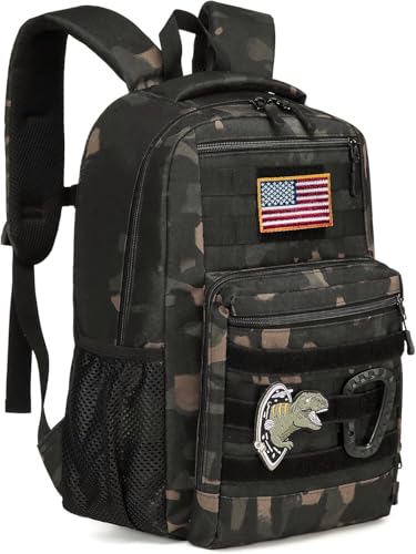 Kids-tactical-Backpack-for-Boys-School-Bag-20L-mini-Children-Backpack-for-Outdoor-Camping-Travel-Black-CM Kids tactical Backpack for Boys School Bag 20L mini Children Backpack for Outdoor Camping Travel (Black CM) - Image 1