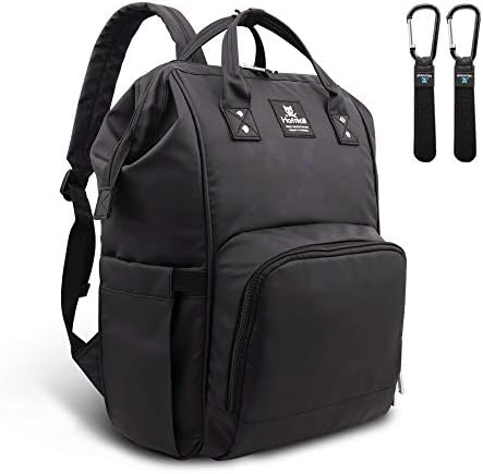 Diaper Bag Hafmall Waterproof Multifunction Baby Travel Backpack for Mom and Dad (Black 2)