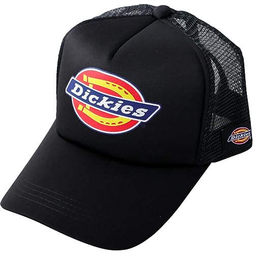 [ディッキーズ] スタンダード ロゴ ウレタン メッシュキャップ 帽子 メンズ レディース ユニセックス 無地 874 ストリート キャップ (JP, アルファベット, Free Size, (01) ブラック)
