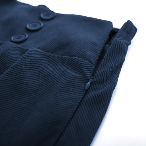 Image of Belle Poque Corduroy Skirt for Women A-Line Flared Swing Skirt Midi High Waist Skirts