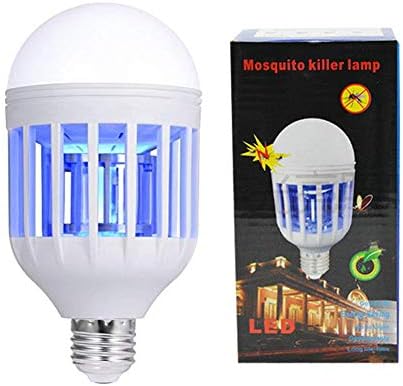 HIKENRI Bug Zapper Light Bulb 15W 2 in 1 Mosquito Killer Lamp 1200LM E26 Base Bug Zapper Light Indoor Outdoor