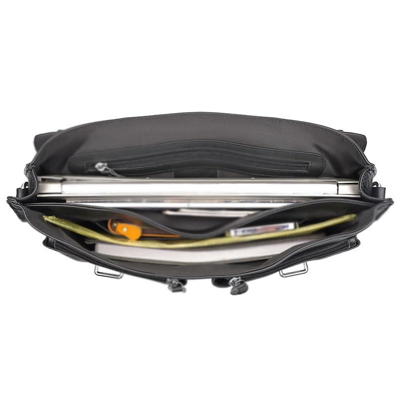 Business genuine leather men's handbag single shoulder diagonal cross briefcase3