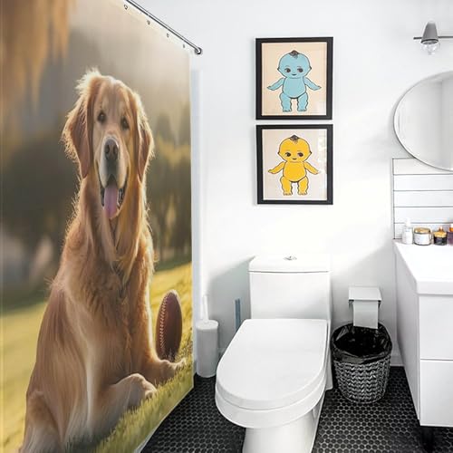 Rideau de douche chien 168x183 cm en polyester imperméable lavable - 3