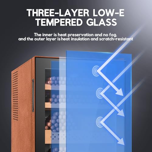 Image of Tylza Leather Trim Cigar Humidor, 70L Cigar Humidor Cabinet with Auto Humidity & Temp Control, 550 Counts, 3 LED Lights, Spanish Cedar Wood, Cigar Humidors with Safety Lock, Gifts for Men