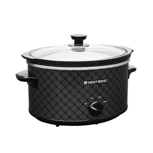 Comparison: Best 4 Quart Slow Cooker 5 West Bend Slow Cooker 4-Quart Manual Crockery Style with Dishwasher Safe Oval Ceramic Crockpot and Glass Lid Two Temperature Settings Plus Keep Warm, 210-Watts, Black
