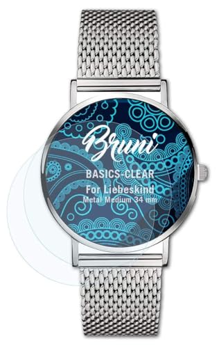 Bruni Screen Protector compatible with Liebeskind Metal Medium 34 mm Protector Film, crystal clear Protective Film (2X)