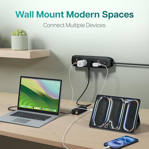 Image of Geonix PowerSpan S4 Pro | Extension Board with 4 Universal Sockets with on Off Button, 3mtr Long Copper Cable, 2500 Watts, 10 Amp Multi Plug for Office & Home Appliances (Black)