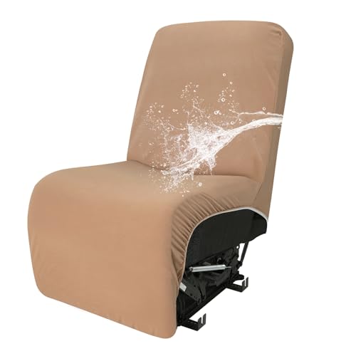 Easy-Going 100% Waterproof Recliner Console Cover, Stretch Middle Console Couch Covers for Reclining Sofas, Sectional L-Shape Furniture Protector for Kids & Pets, 1 Console Cover, Camel Came
