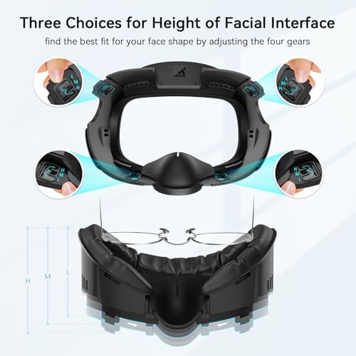 AMVR Facial Interface Compatible with Meta/Oculus Quest 3 Face Pad Accessories, with Soft PU Face Cushion Replacement and Breathable Ice Silk Cotton, Air-Circulation(Not for Q3S) - 2