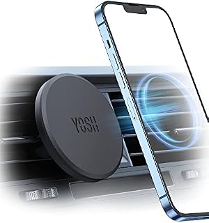 YOSH Mag-Safe Air Vent Car Mount 2022 Magnetic Car Phone Holder, Magnet Mobile Phone Holder for Car Vent, Car Cradle for iPhone 14/13/12 Series & MagSafe Case without Extra Metal Plates