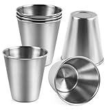 AUEAR, 6 Pack 2.3 Oz Stainless Steel Shot Glass Espresso Cups Barware Drinking Vessel for Bar Home Restaurant