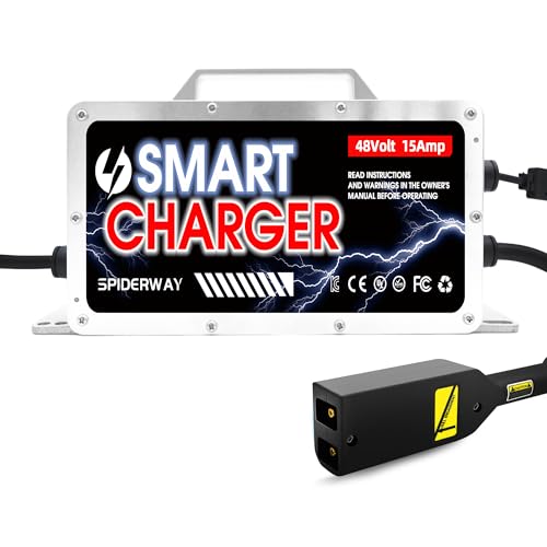 Generic 15 Amp 48 Volt Golf Cart Battery Charger, 1400W High Power, Fast Charge For Ezgo Txt With D Style Plug cover