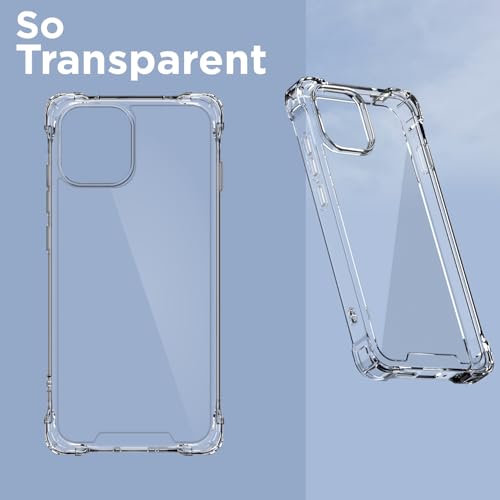 Image of Amazon Basics Back Cover for OnePlus 13s 5G PC + TPU Clear Transparent Raised Edges Shockproof Protective Phone Bumper Case(Transparent)
