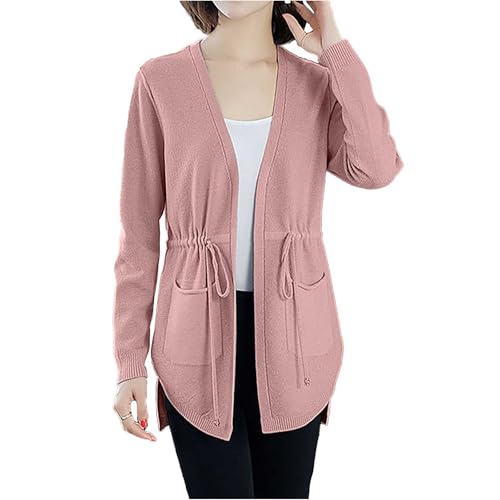 ���f�B�[�X �J�[�f�B�K�� �H�� �C���i�[�E�F�A �����Y �㉺ Autumn New European And American Loose Waist Knitwear Pocket Medium Length �� �x�[�W�� �~ �ݕt���j�b�g �H �������