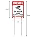 Kichwit Video Surveillance Sign No Trespassing Reflective Metal Sign, Double Sided Aluminum Yard Sign with Stakes Included, Measures 11.8