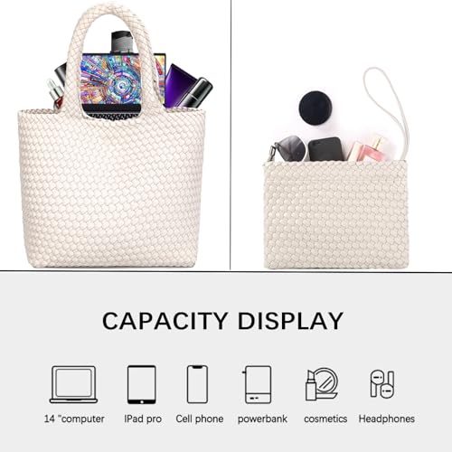 Image of JINMANXUE Fashion Woven Bag Shopper Bag Travel Handbags and Purses Women Tote Bag Large Capacity Shoulder Bags