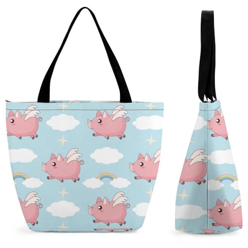 Sac à bandoulière pour femme Cochon Volant grand volume 28.5x18x32.5cm