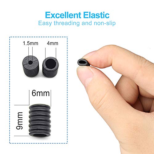 Amly 200 Pcs Cord Locks Silicone Toggles For Drawstrings, Elastic Cord Rope Adjuster, Non Slip Stopper With Stringing Tool (Multicolored) #TOP2