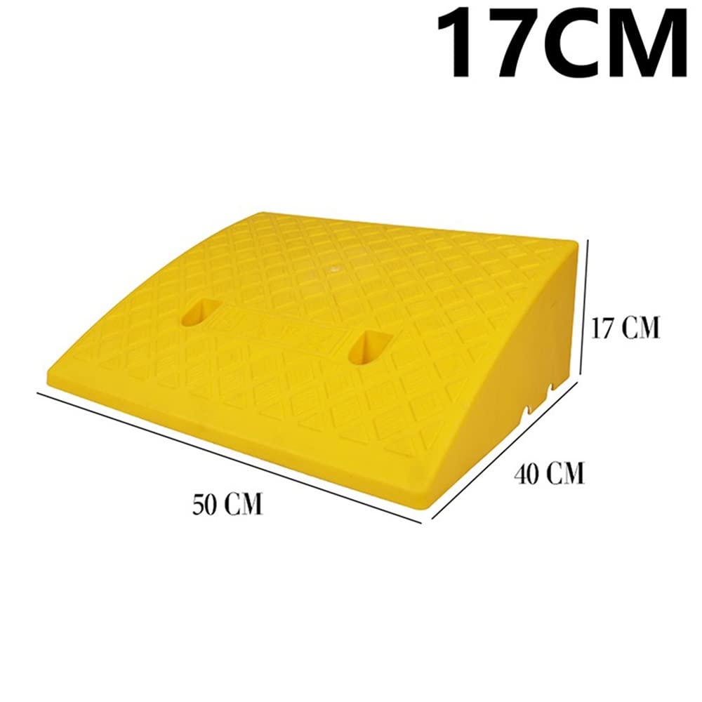 Rampa De Silla De Ruedas Portátil Rampa De Umbral Alto 3cm-19cm Ancho 50cm Rampas De Entrada Antideslizante Rampas De Bordillo para Coche Calzada Acera Motocicleta(Yellow,50x40x17cm)