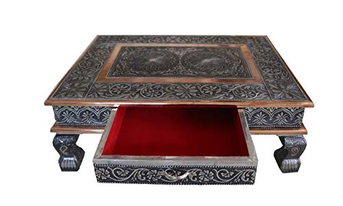 Table basse avec tiroirs de rangement, par AA Shoppers - Table basse indienne de 50,8 x 38,1 cm