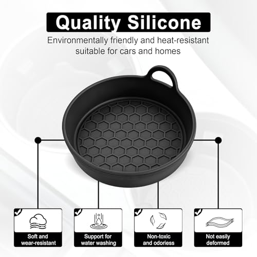 Portavasos para Auto de Silicona Negro 4 Piezas miniatura 6