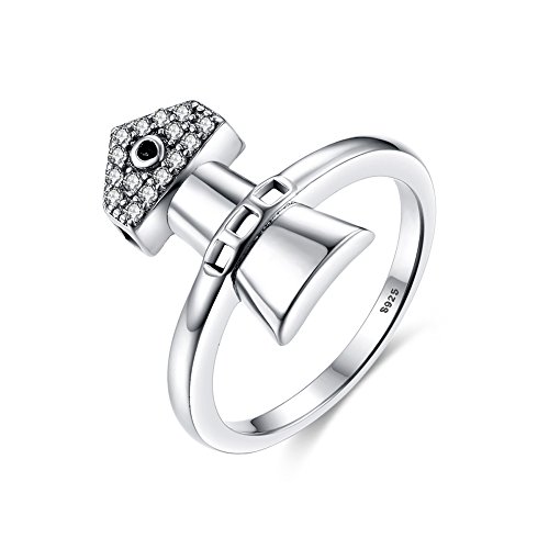 Image of Vintage Lighthouse Tower Band Ring in Sterling Silver w /Cubic Zirconia Size 6-8 Land Your Love from Water