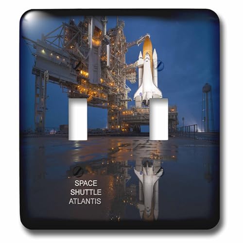 Interrupteur à bascule double pour chambre d'enfant avec motif fusées de l'espace - 2