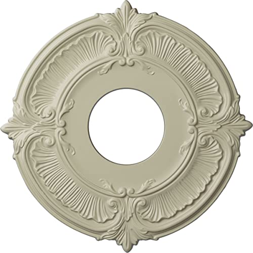 Ekena Millwork CM12ATCYF Attica Ceiling Medallion (Fits Canopies up to 3 1/2"), Hand-Painted Clear Yellow
