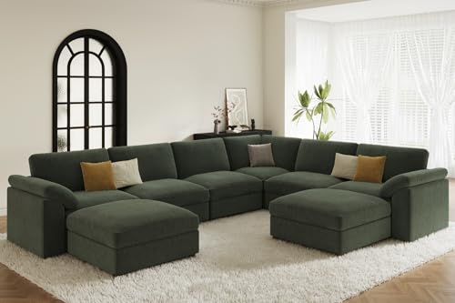 EASE MOOSE Sectional Modular Sofa,Oversized U Shape Sectional Couch Wide Deep Seat Modular Cloud...