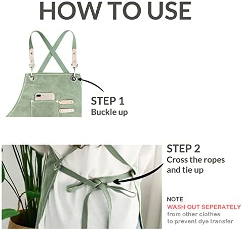 carrotez Adjustable Over sized Plus Size Canvas Apron with Pockets Men and Women Aprons - 4