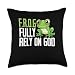 Faithful FROG Design - Fully Rely on God Symbolic Art Throw Pillow