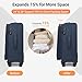 British Traveller Expandable 24" Medium Suitcase Lightweight Softside Hold Check in Luggage with 4 Wheels and Built-in TSA Lock, Navy