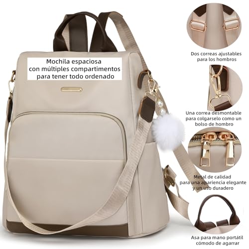 ZusFut Mochila Antirrobo Mujer Bolso de Hombro Calidad Resistente Mochila Mujer Casual Trabajo Viaje Regalos Originales para Mujer Madre - imagen 3