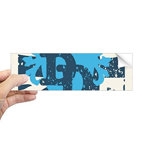 Sticker rectangle denim bleu graffiti pour pare-chocs et fenêtres DIYthinker - 2