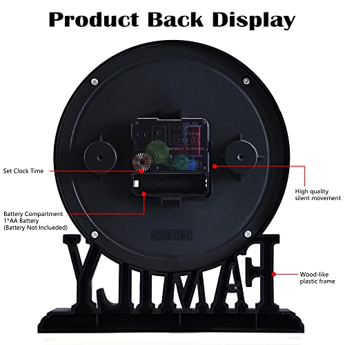 Ayrely® 6.5-Inches Table Clock, Vintage Family Non-Ticking Desk Clock, Retro Mantel Clocks For Living Room, Bedroom, Shelf, Fireplace, Farmhouse Décor (Black) #TOP6