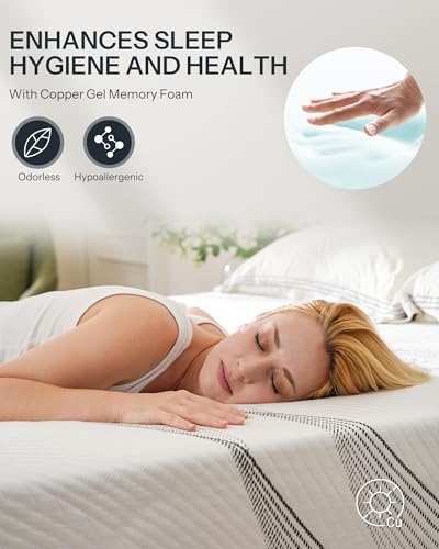Life Balance Hybrid King Mattress 12 Inch, Made in USA, Medium Firm, Copper Gel Memory Foam， Hypoallergenic & Odorless, Motion Isolation & Pressure Relief, Mattress in a Box, CertiPUR-US Certified - Image 3