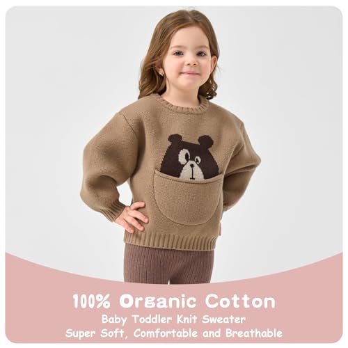 100% Cotton 1-5T Pouch Pocket Knit Toddler Baby Boy Girl Unisex Pullover Sweater Outfits Fall Winter Spring3