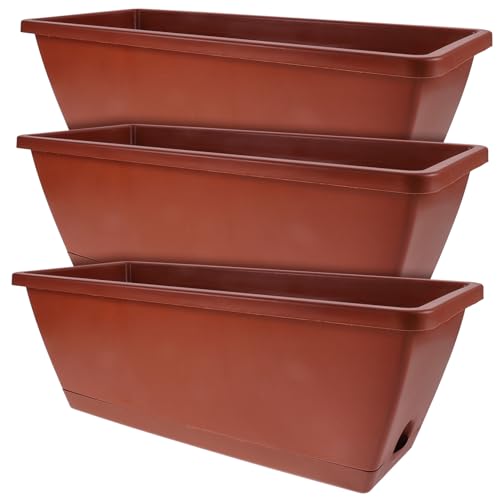 SUPVOX Confezione Da 3 Grandi Vassoi Rettangolari in Plastica Per Piante Da Appartamento Per Decorare Il Balcone Il Giardino La Mamma Il Papà I Fratelli Gli Amici