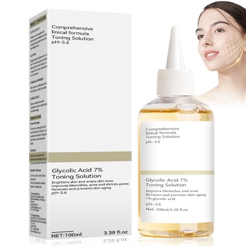 AstraVox Tonico Acido Glicolico 7%, Tonico Esfoliante Viso, Acido Glicolico