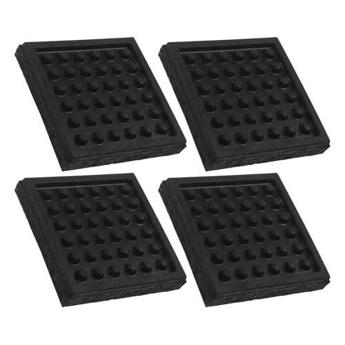 4 piezas Alfombrilla de goma para caminadora para equipos de fitness y caminadora de escritorio negra