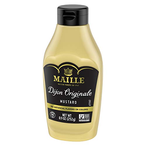 Image of Maille Mustard for Marinades, Mustard Sauce and Tasty Recipes Dijon Originale Squeeze No Artificial Colors or Flavors 8.9 oz (Pack of 2)