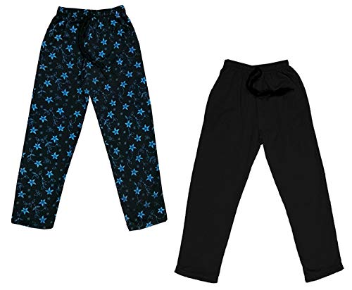 Image of IndiWeaves Kids-Unisex Girls and Boys Printed and Solid Fleece Warm Lower Track Pants /Pajamas for Winrters Pack of 2