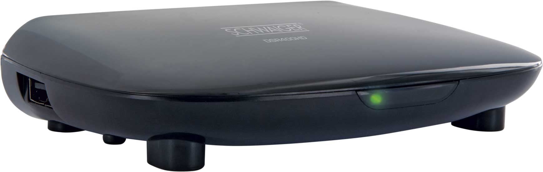 Schwaiger DSR400HD tV set-top boxes Satélite Alta Definición Total Negro - Reproductor/sintonizador (Satélite, DVB-S2, 576i,576p,720p,1080i,1080p, Negro, Digital, 1.0, 1.1, 1.2, USALS)