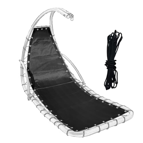 Waterproof Replacement Mesh with Rope for Outdoor Hanging Lounger Chair Hammock Curved Swing Chaise High Tensile Strength Fade-Resistant