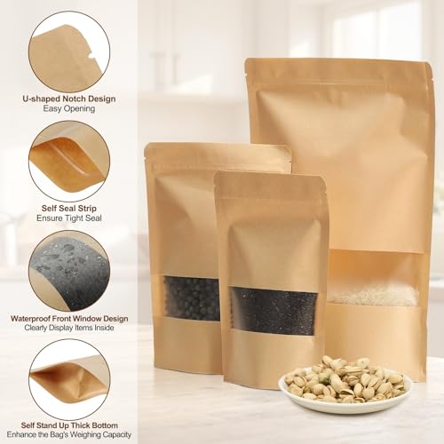 Bolsas de pie con cremallera PATIKIL para conservar alimentos secos sin aire 4